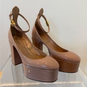 Valentino Patent Nude Platform Heels